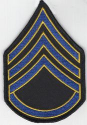 5422 STAFF SERGEANT Chevrons - Royal Blue on Black with Gold Trim
